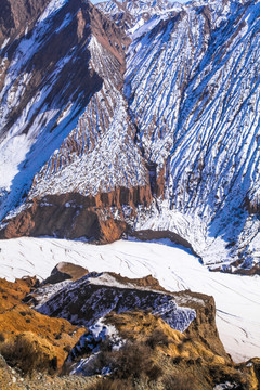 巴音沟峡谷雪景