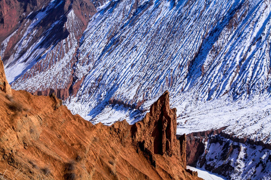 巴音沟大峡谷冬季雪景