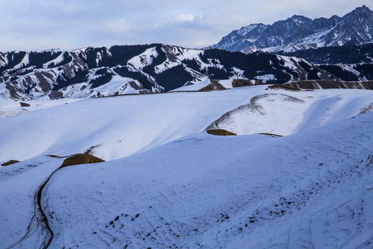 天山山脉积雪