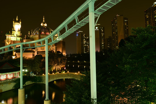 韩国首尔乐天游乐园夜景