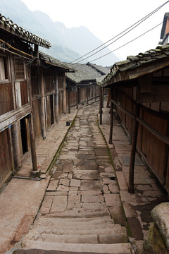 四川古镇 老街石板路