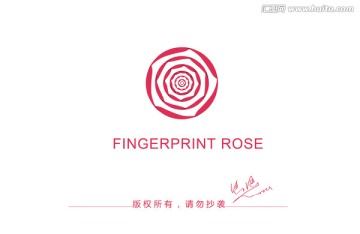 玫瑰花logo 指纹logo