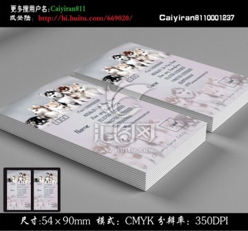 精美小狗寵物店玩具服裝店名片