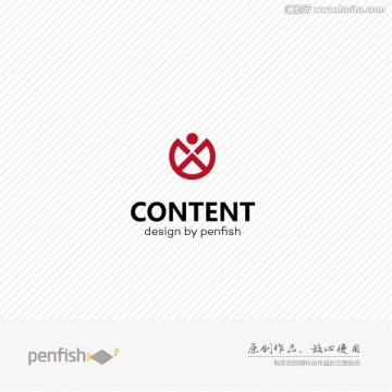 字母X人形logo