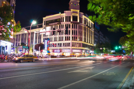 湖南常德城市建筑夜景