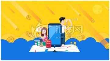 矢量青少年卡通學(xué)生理財