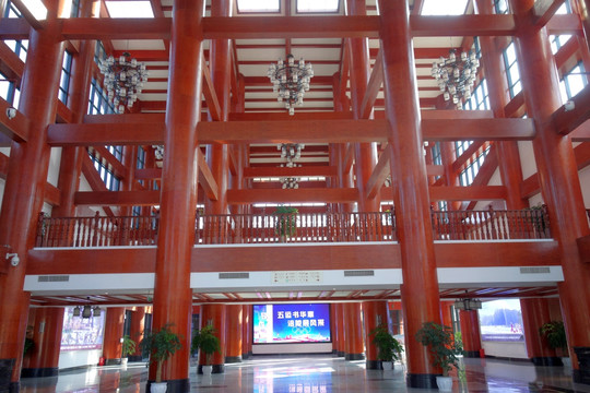 大厅 游客中心 红木建筑