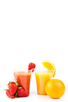 草莓汁和橙子汁