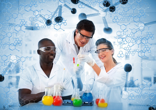 進行科學研究的科學家小組