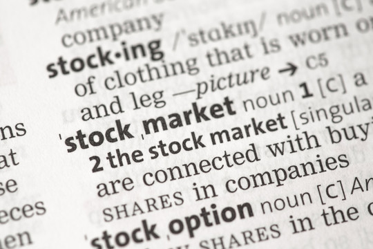 英语词典中的股票市场定义