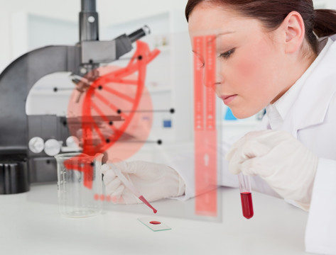科学家做滴管实验分析DNA
