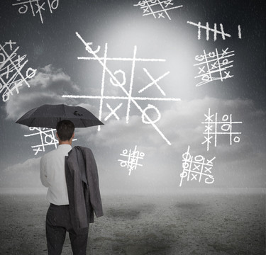 商人背對(duì)著鏡頭的復(fù)合形象