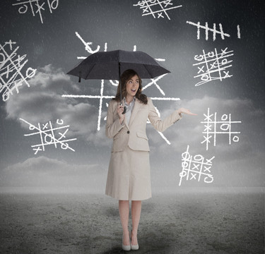 女商人撐著傘的復合形象