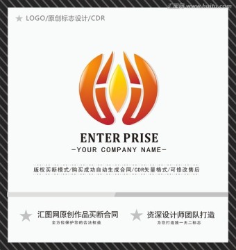 字母H logo設計