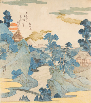 日本山水风景绘 画廊品质