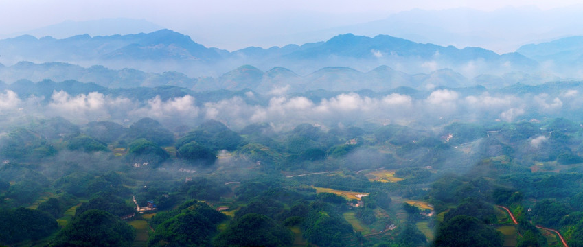 蜀南竹海村寨全景图