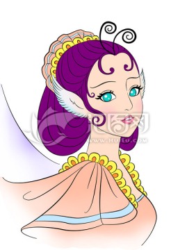 蝴蝶女王 唯美女孩插畫