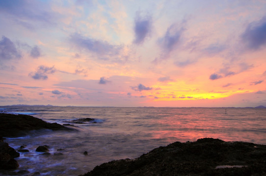 大海落日 海上晚霞 天空彩云