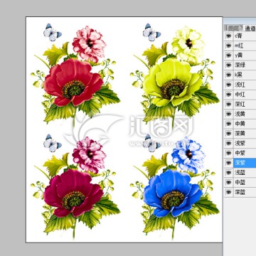 陶瓷花紙花卉分色玫瑰設(shè)計花朵