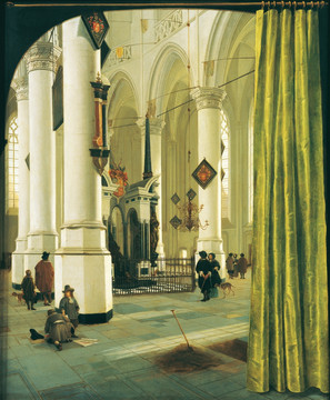 教堂建筑风景油画