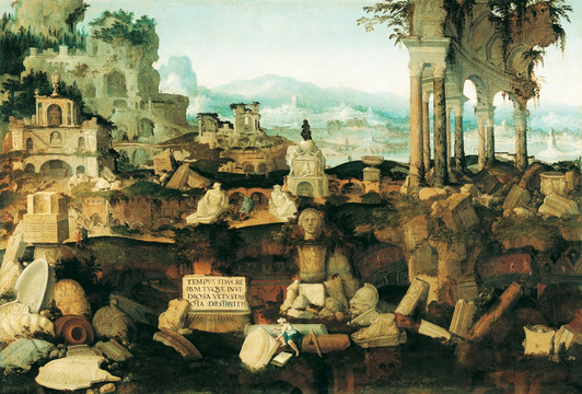 罗马古典建筑废墟风景油画