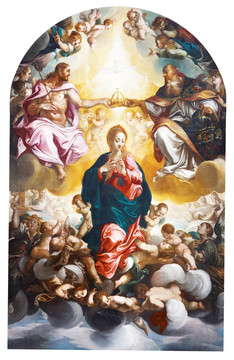 圣母天使宗教人物油画