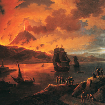 恐怖火山風(fēng)景油畫