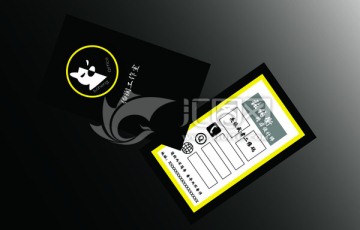 黑色經(jīng)典立式名片
