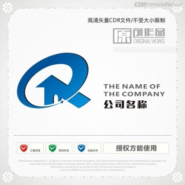 字母Q R 房子 商标