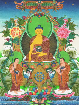 釋迦牟尼佛唐卡（高清合層）