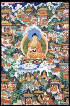 釋迦牟尼佛唐卡（高清合層）