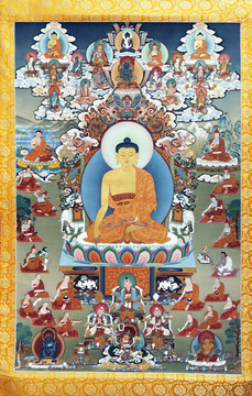 釋迦牟尼佛圖唐卡（高清合層）