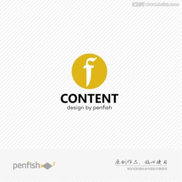 字母F小刀匕首形狀LOGO