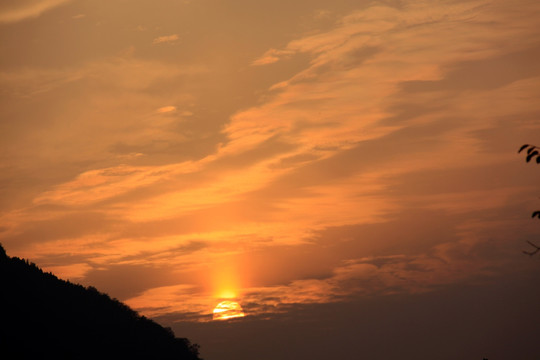 天空 红霞 夕阳