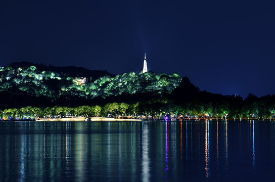 西湖 保叔塔 断桥 夜景