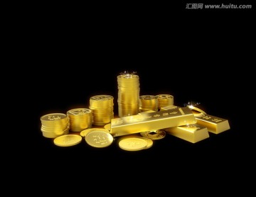 黃金 銅錢 金條 古幣 金黃色