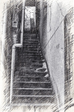 階梯素描