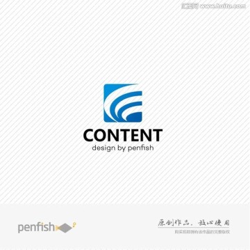 字母F弧線logo