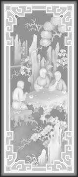 琴棋書畫琴灰度圖