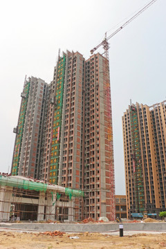 高层建筑 在建楼房施工