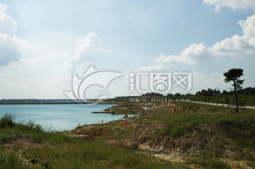 露天矿矿湖风光风景