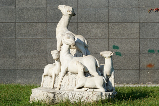 城市园林雕塑 山羊雕塑