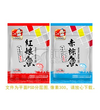 紅魚娘赤棕魚食品包裝袋子設(shè)計(jì)
