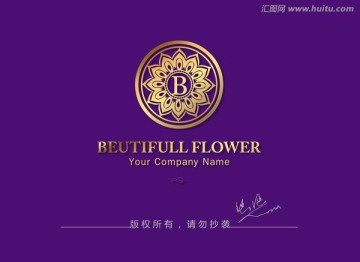 花卉logo 字母B