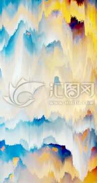 彩墨山水 豎幅 大圖 合層