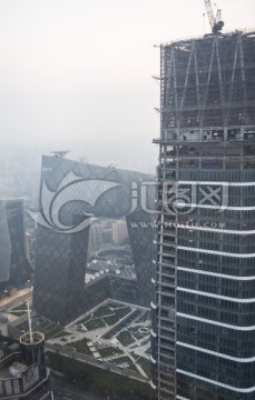 霧霾中的城市風景