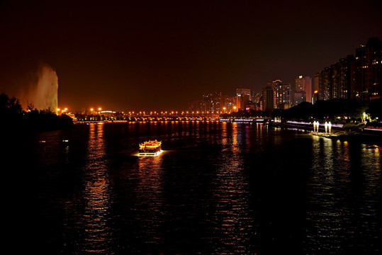 金华婺江游船夜景