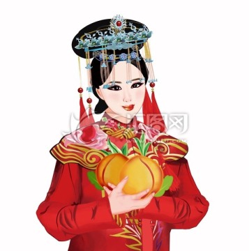 古代美女 皇宫美女插画装饰画