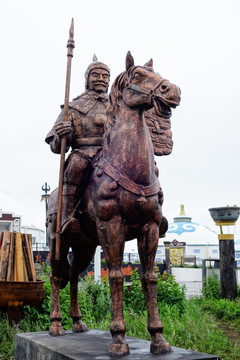 蒙古族士兵雕塑
