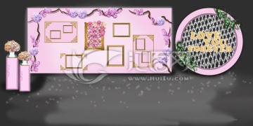 粉色婚禮展示布置